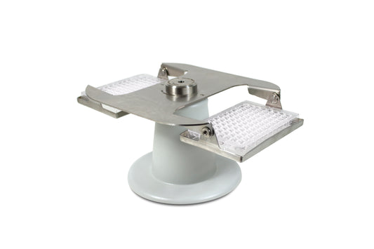 Interchangeable centrifuge rotor for 2 microtitre plates