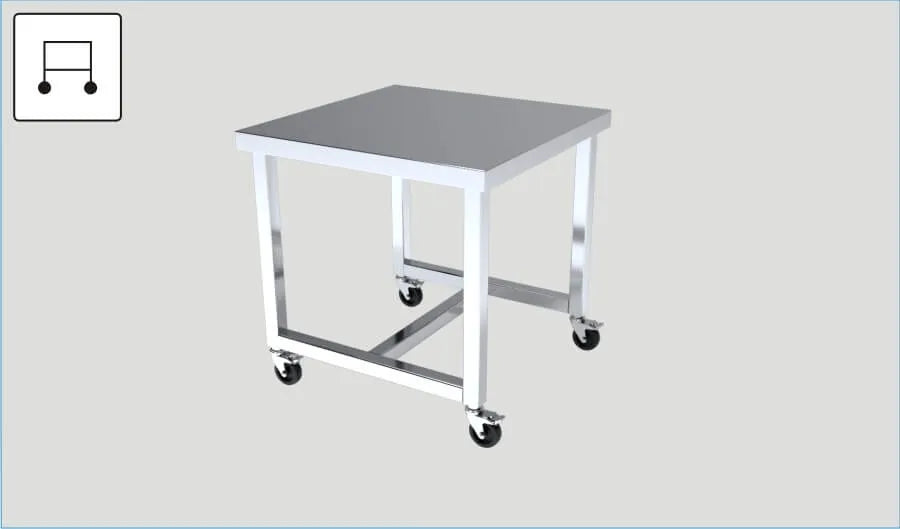 Table with castors for IL/KK 115 INOX Pol-Eko